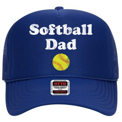 Softball Dad Gift High Crown Mesh Back Trucker Hat