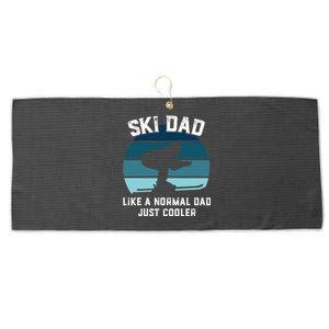 Ski Dad Great Gift Funny Skiing Like A Normal Dad Cooler Cute Gift Large Microfiber Waffle Golf Towel