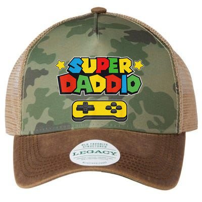 Super Daddio Gamer Dad Fathers Day Gift Papa Gift From Son Daughter Grandkids Legacy Tie Dye Trucker Hat