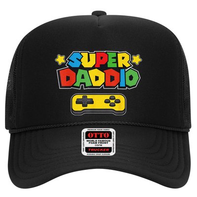 Super Daddio Gamer Dad Fathers Day Gift Papa Gift From Son Daughter Grandkids Trucker Hat