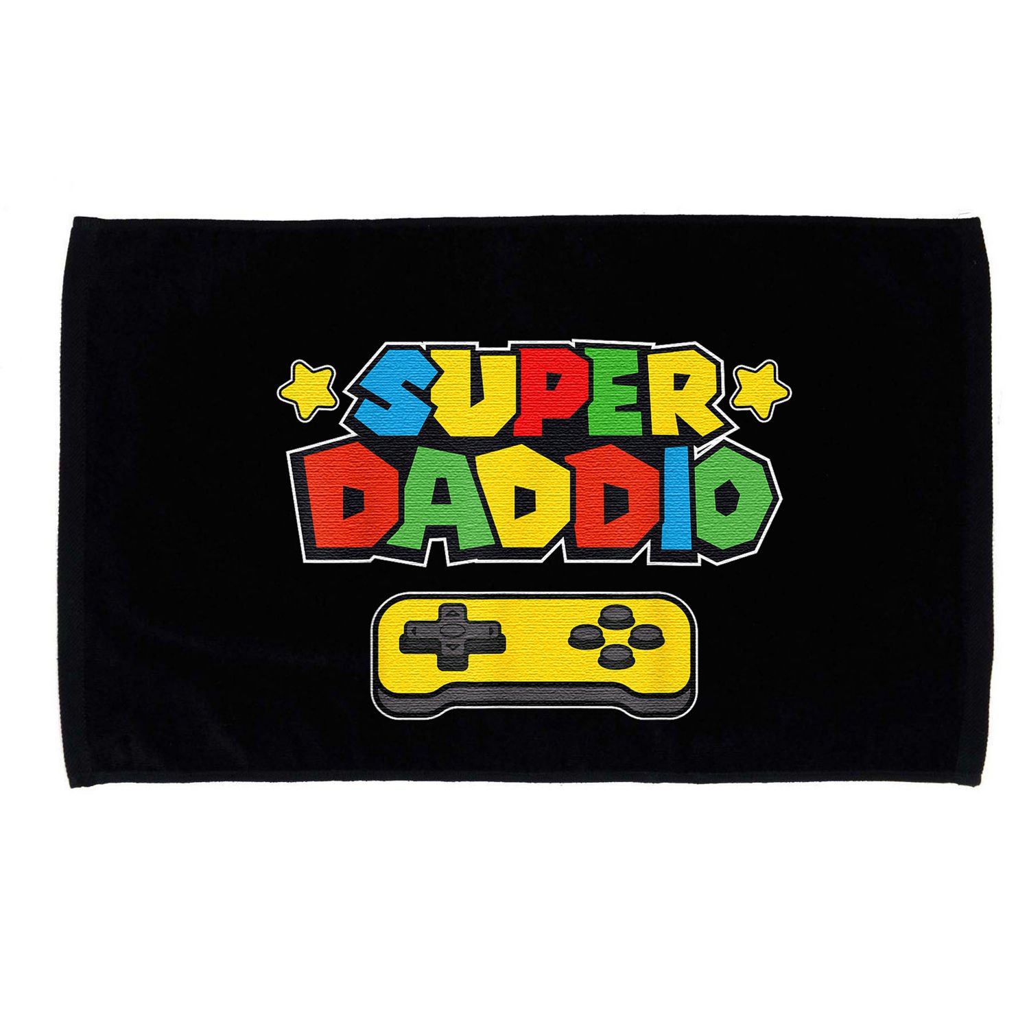 Super Daddio Gamer Dad Fathers Day Gift Papa Gift From Son Daughter Grandkids Microfiber Hand Towel
