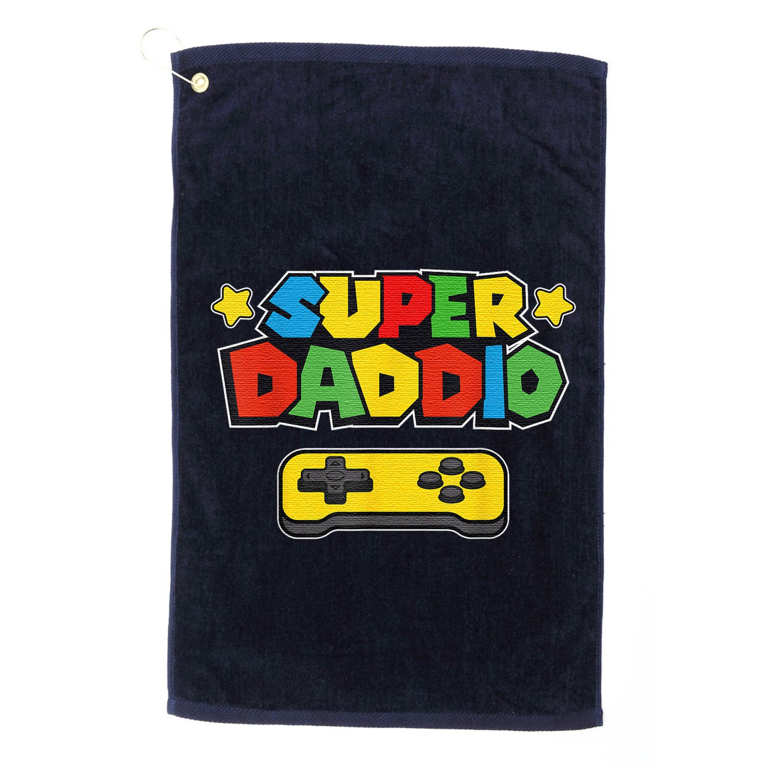 Super Daddio Gamer Dad Fathers Day Gift Papa Gift From Son Daughter Grandkids Golf Towel