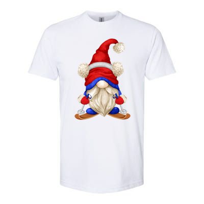 Ski Daddy Gnomie For Grandpa Love Skiing Funny Winter Gnome Meaningful Gift Softstyle® CVC T-Shirt