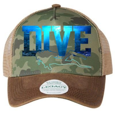 Scuba Diving Gift Dive Ocean Scuba Diver Gift Legacy Tie Dye Trucker Hat