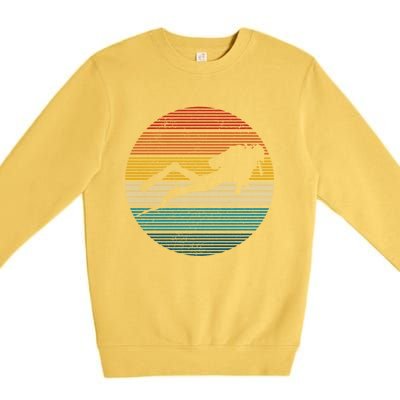 Scuba Diving Great Gift Vintage Retro Ocean Scuba Diver Gift Cute Gift Premium Crewneck Sweatshirt