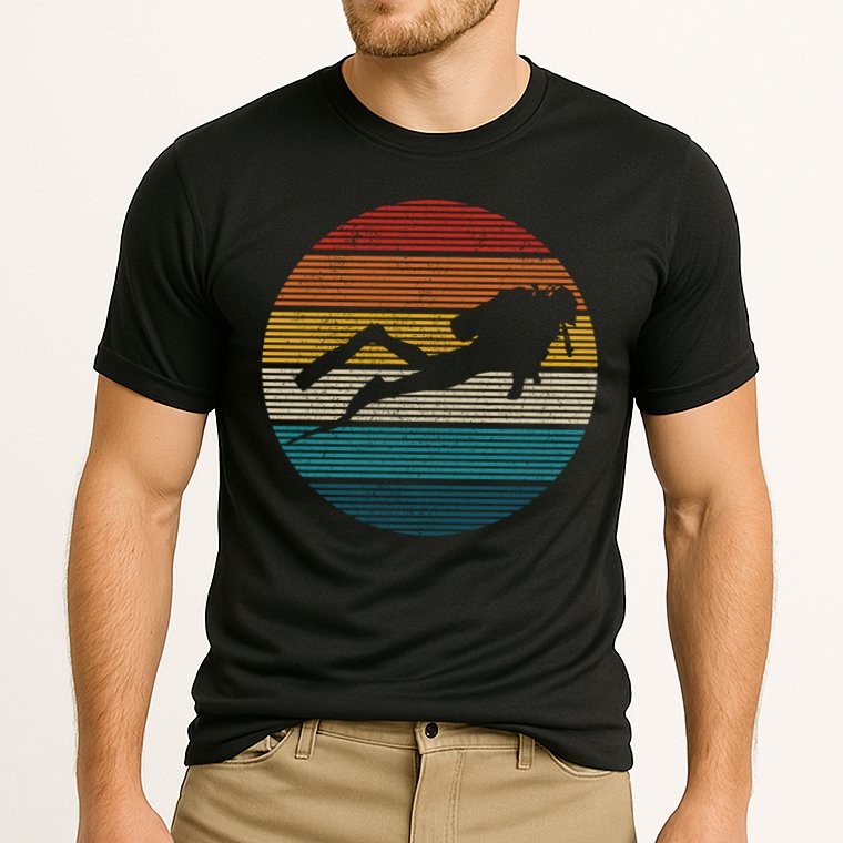 Scuba Diving Great Gift Vintage Retro Ocean Scuba Diver Gift Cute Gift Cooling Performance Crew T-Shirt