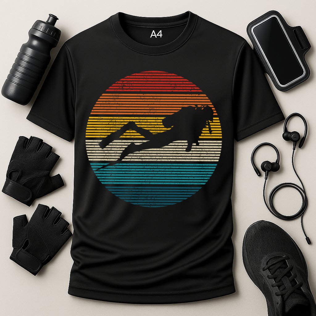 Scuba Diving Great Gift Vintage Retro Ocean Scuba Diver Gift Cute Gift Cooling Performance Crew T-Shirt