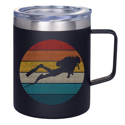 Scuba Diving Great Gift Vintage Retro Ocean Scuba Diver Gift Cute Gift 12oz Stainless Steel Coffee Mug