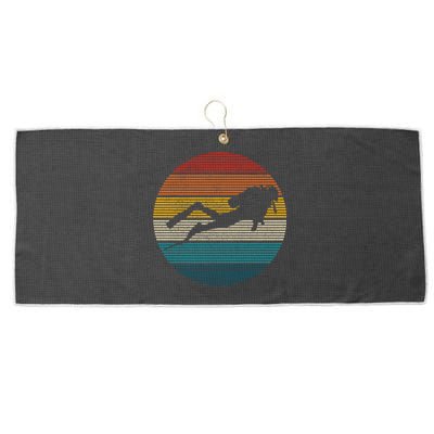 Scuba Diving Great Gift Vintage Retro Ocean Scuba Diver Gift Cute Gift Large Microfiber Waffle Golf Towel