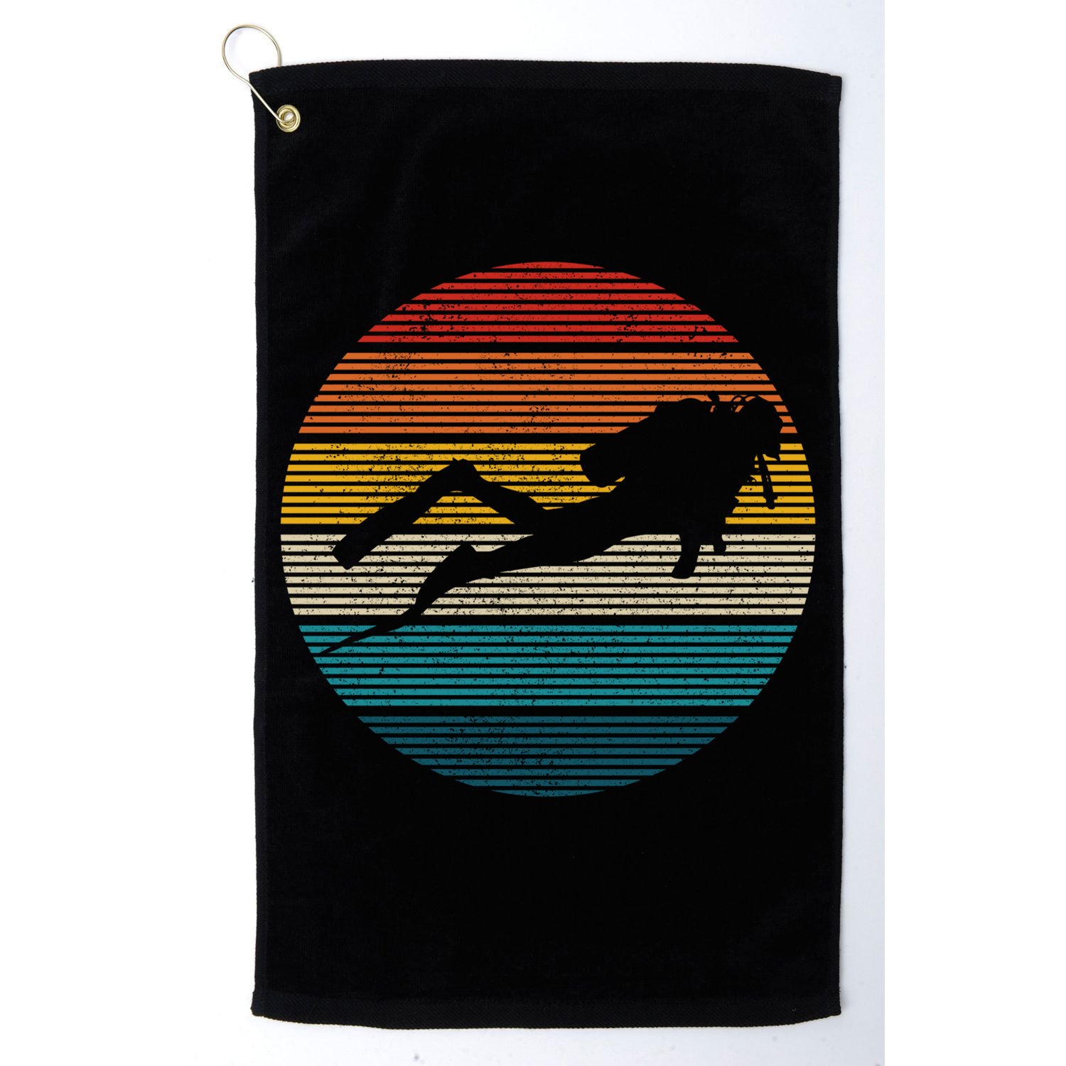 Scuba Diving Great Gift Vintage Retro Ocean Scuba Diver Gift Cute Gift Golf Towel