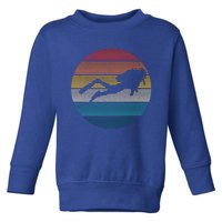 Scuba Diving Great Gift Vintage Retro Ocean Scuba Diver Gift Cute Gift Toddler Sweatshirt