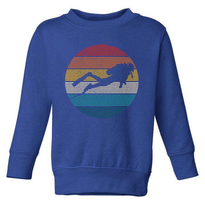 Scuba Diving Great Gift Vintage Retro Ocean Scuba Diver Gift Cute Gift Toddler Sweatshirt