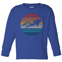 Scuba Diving Great Gift Vintage Retro Ocean Scuba Diver Gift Cute Gift Toddler Long Sleeve Shirt