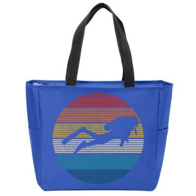 Scuba Diving Great Gift Vintage Retro Ocean Scuba Diver Gift Cute Gift Zip Tote Bag