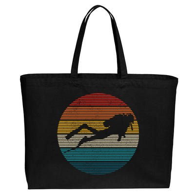 Scuba Diving Great Gift Vintage Retro Ocean Scuba Diver Gift Cute Gift Cotton Canvas Jumbo Tote