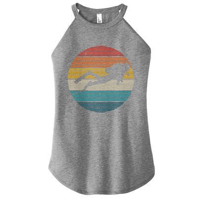 Scuba Diving Great Gift Vintage Retro Ocean Scuba Diver Gift Cute Gift Women's Perfect Tri Rocker Tank