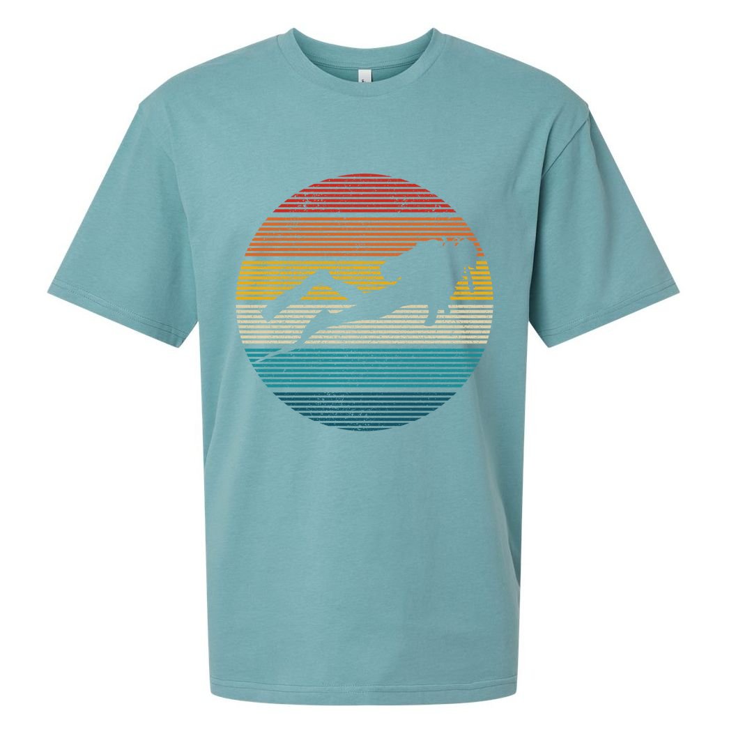 Scuba Diving Great Gift Vintage Retro Ocean Scuba Diver Gift Cute Gift Sueded Cloud Jersey T-Shirt