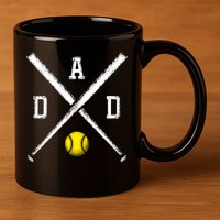 Softball Dad Gift Game Day Funny Gift 11oz C Handle Ceramic Mug