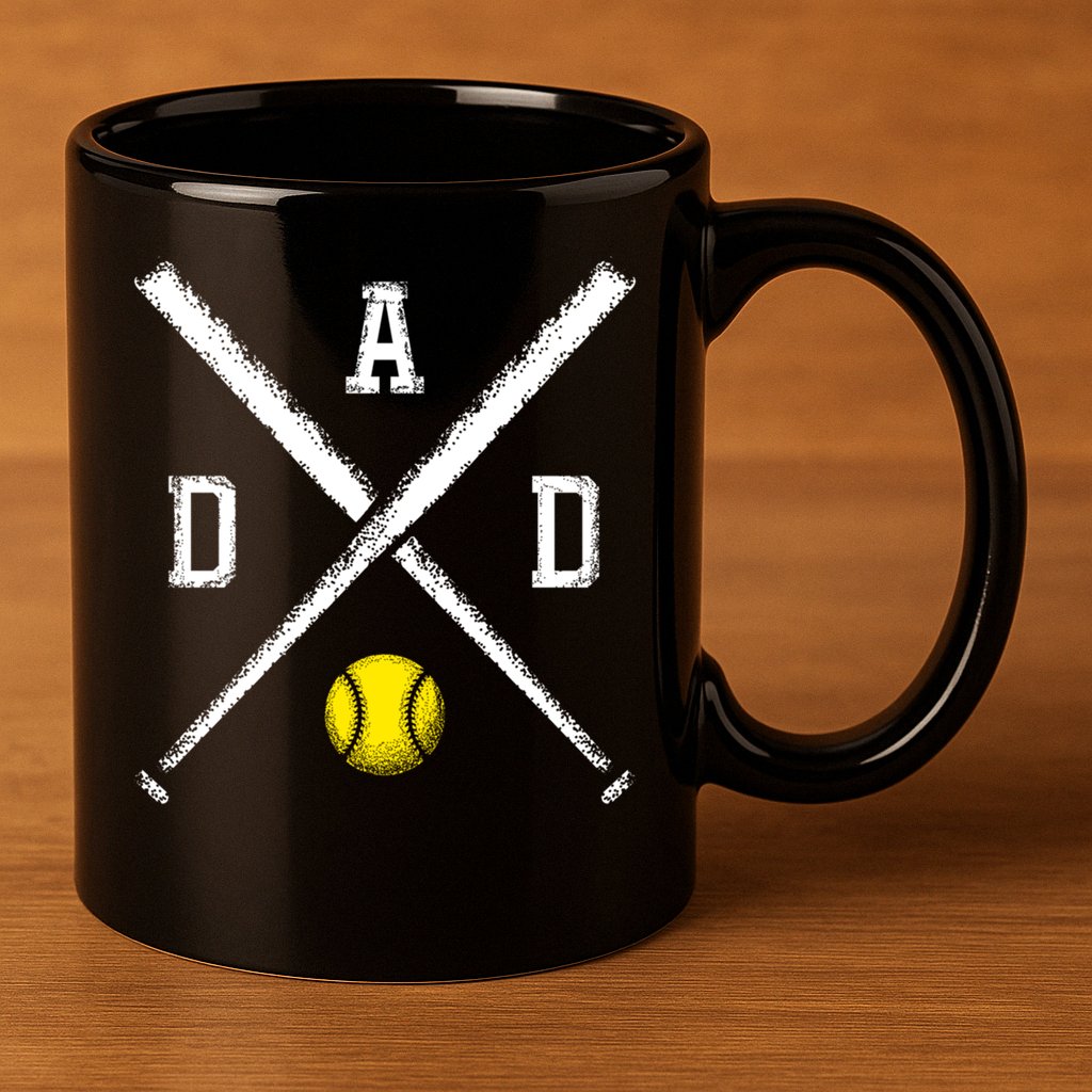 Softball Dad Gift Game Day Funny Gift 11oz C Handle Ceramic Mug
