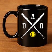 Softball Dad Gift Game Day Funny Gift 11oz C Handle Ceramic Mug