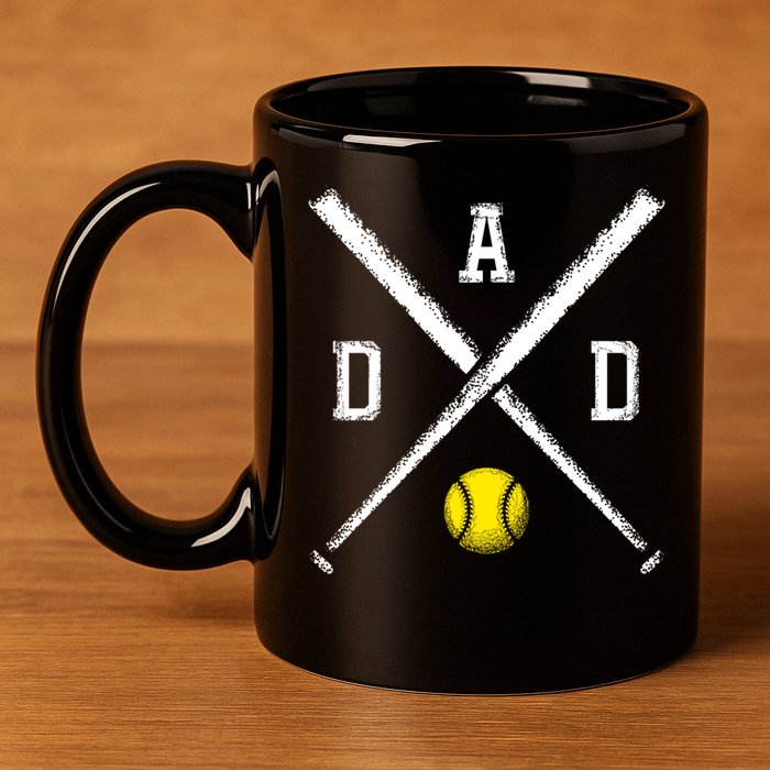 Softball Dad Gift Game Day Funny Gift 11oz C Handle Ceramic Mug