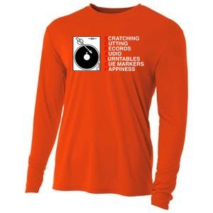 Scratch Dj Gift Cooling Performance Long Sleeve Crew