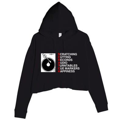 Scratch Dj Gift Crop Fleece Hoodie