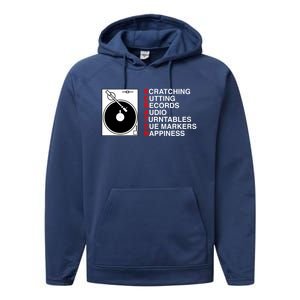 Scratch Dj Gift Performance Fleece Hoodie