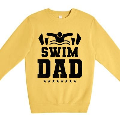 Swim Dad Gift Premium Crewneck Sweatshirt