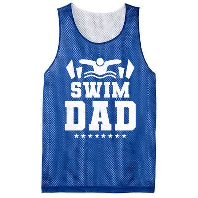 Swim Dad Gift Mesh Reversible Basketball Jersey Tank