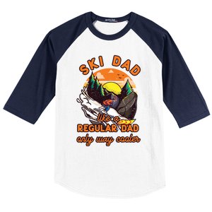 Ski Dad Gift Like A Regular Dad Only Cooler Ski Dad Gift Baseball Sleeve Shirt