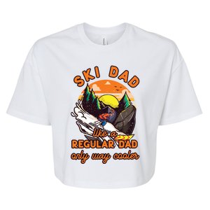 Ski Dad Gift Like A Regular Dad Only Cooler Ski Dad Gift Bella+Canvas Jersey Crop Tee