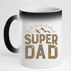 Super Dad Gift For Father's Day 11oz Black Color Changing Mug