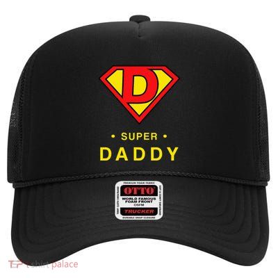 Super Daddy Gift Fathers Day Present Super Hero High Crown Mesh Back Trucker Hat