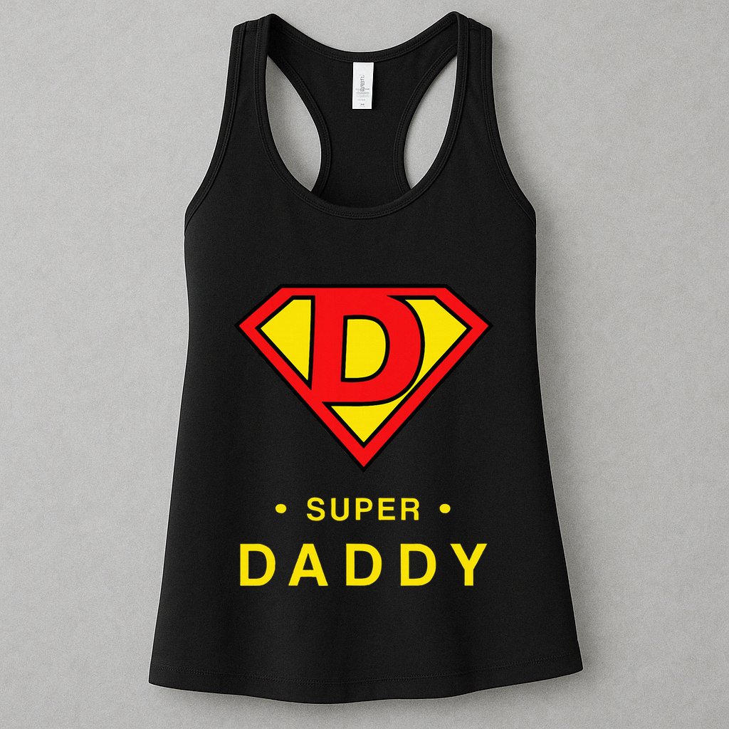 Super Daddy Gift Fathers Day Present Super Hero Womens Tank Top