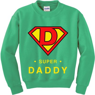 Super Daddy Gift Fathers Day Present Super Hero Kids Sweatshirt