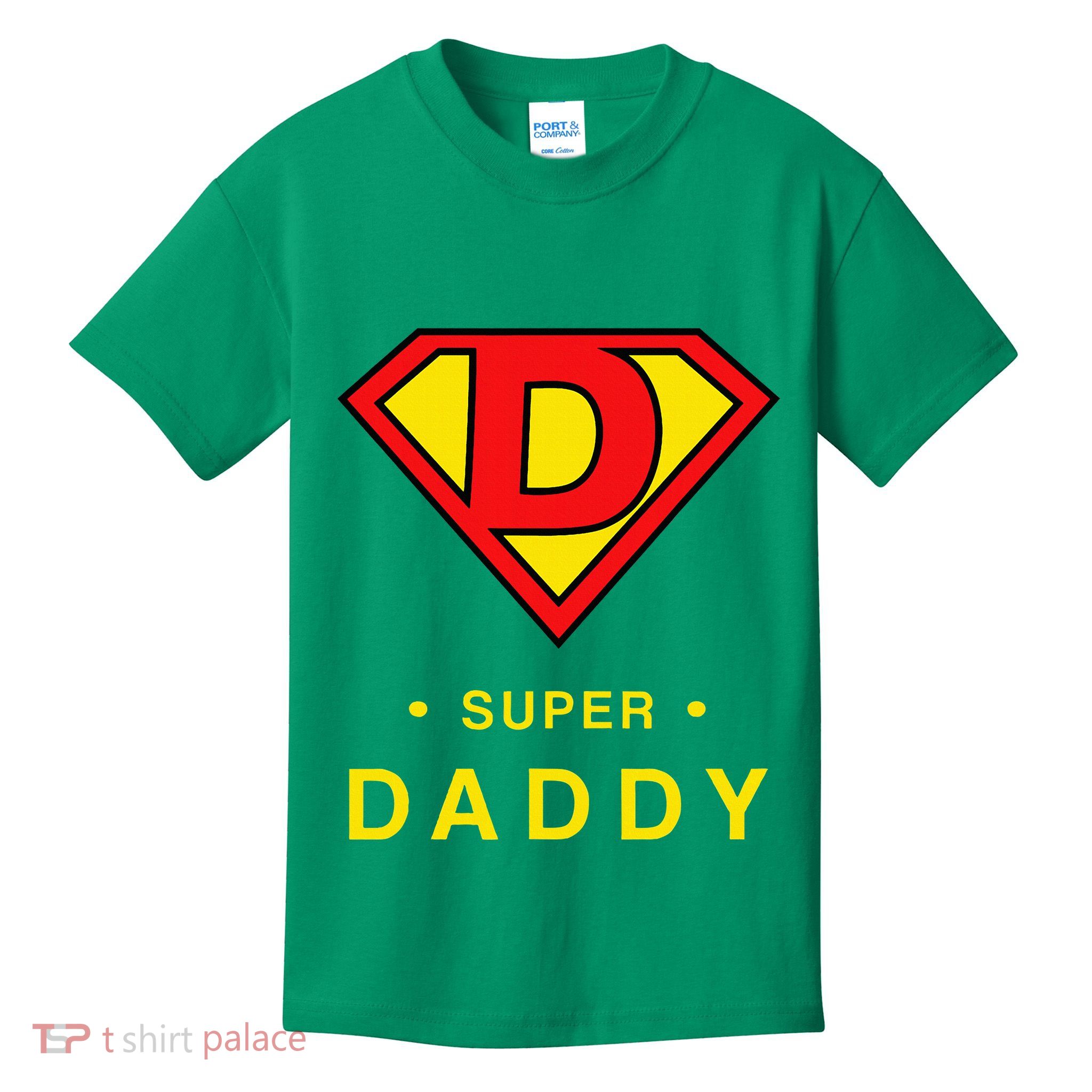 Super Daddy Gift Fathers Day Present Super Hero Kids T-Shirt