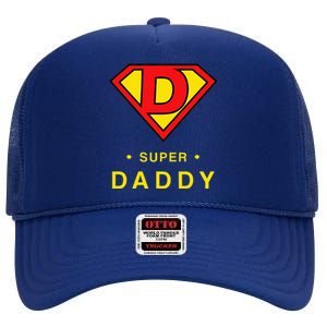 Super Daddy Gift Fathers Day Present Super Hero High Crown Mesh Back Trucker Hat