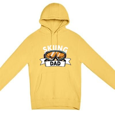 Skiing Dad Great Gift Snow Sport Funny Dad Ski Skiing Gift Premium Pullover Hoodie