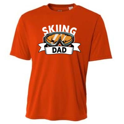 Skiing Dad Great Gift Snow Sport Funny Dad Ski Skiing Gift Cooling Performance Crew T-Shirt