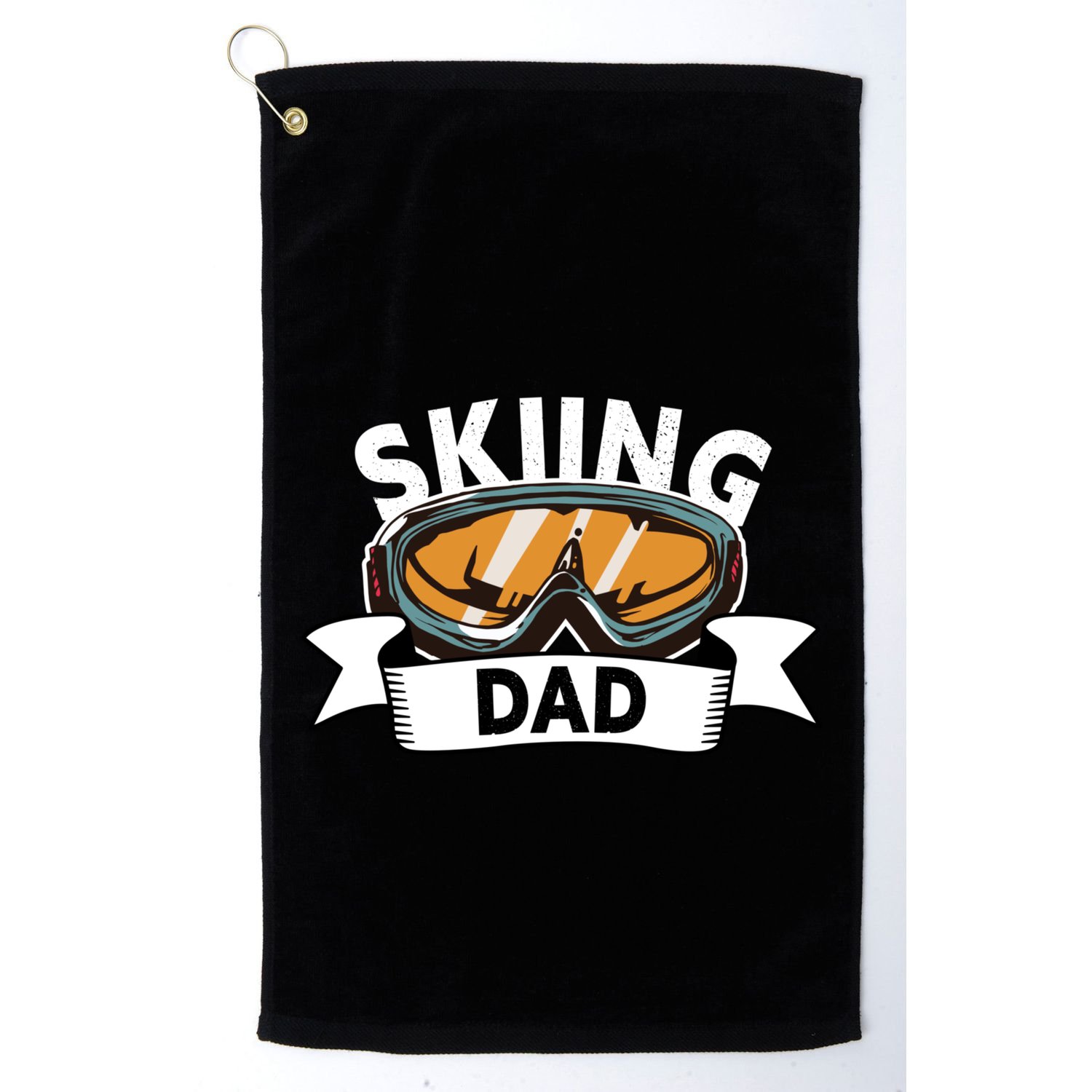 Skiing Dad Great Gift Snow Sport Funny Dad Ski Skiing Gift Golf Towel