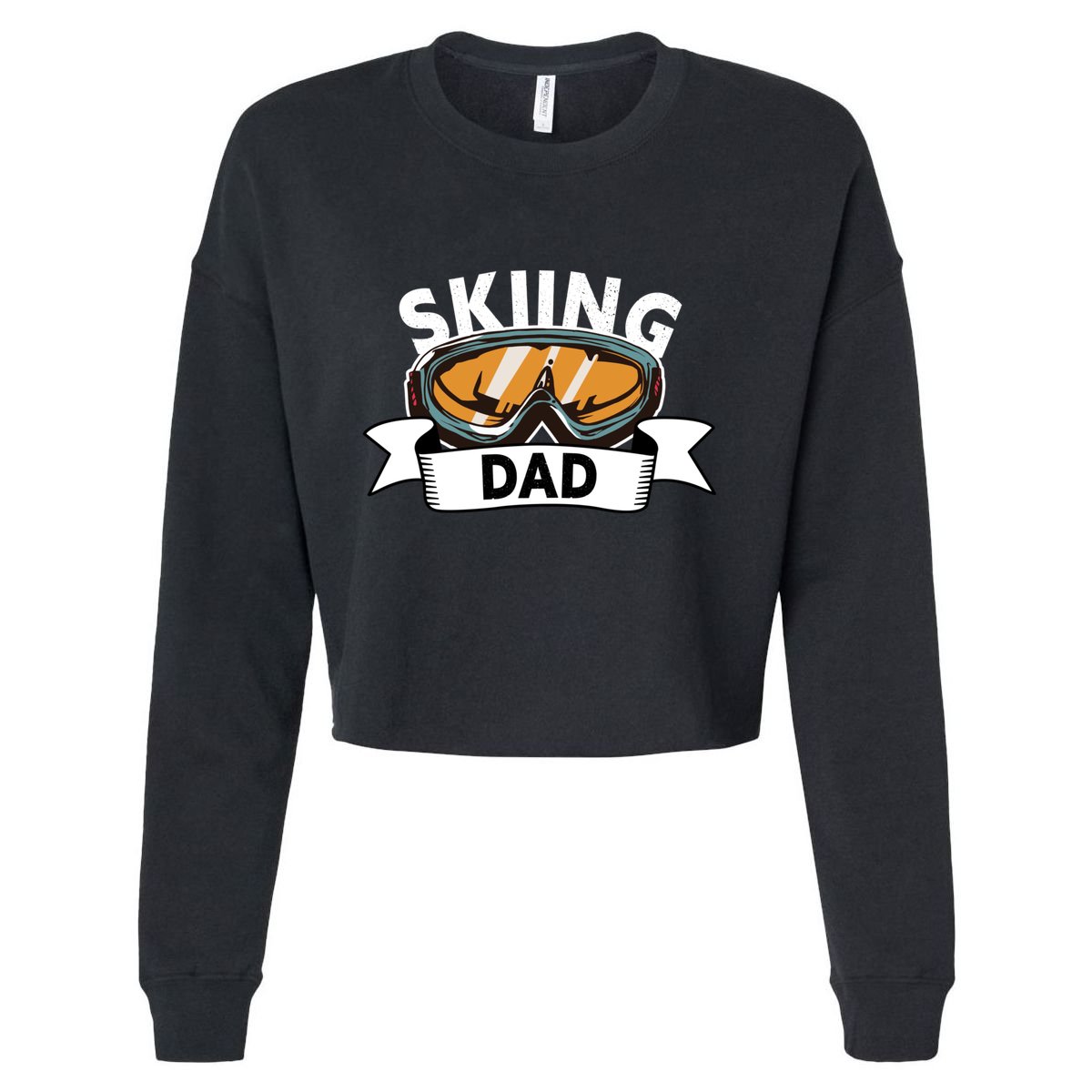 Skiing Dad Great Gift Snow Sport Funny Dad Ski Skiing Gift Cropped Pullover Crew