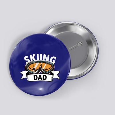 Skiing Dad Great Gift Snow Sport Funny Dad Ski Skiing Gift Button