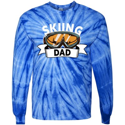 Skiing Dad Great Gift Snow Sport Funny Dad Ski Skiing Gift Tie-Dye Long Sleeve Shirt