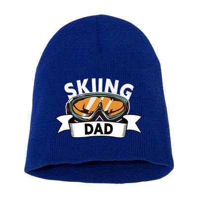 Skiing Dad Great Gift Snow Sport Funny Dad Ski Skiing Gift Short Acrylic Beanie
