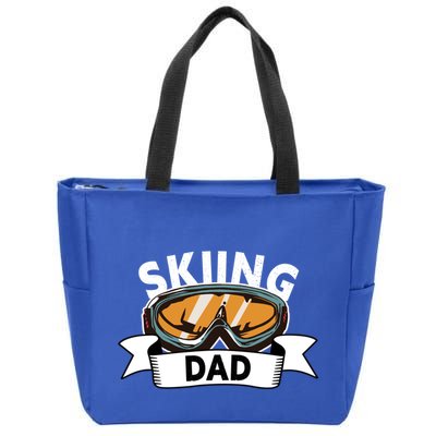 Skiing Dad Great Gift Snow Sport Funny Dad Ski Skiing Gift Zip Tote Bag