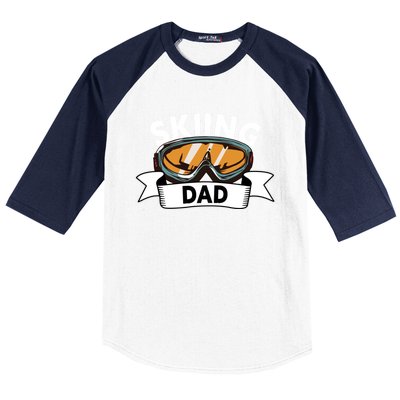 Skiing Dad Great Gift Snow Sport Funny Dad Ski Skiing Gift Baseball Sleeve Shirt