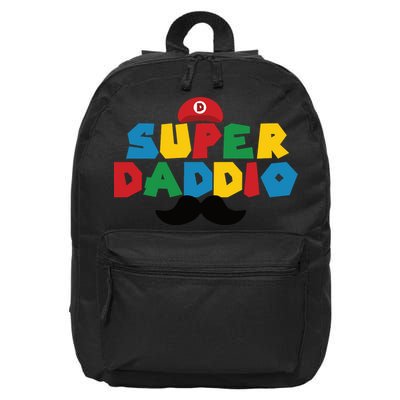 Super Daddio Gamer Dad Moustache 16 in Basic Backpack