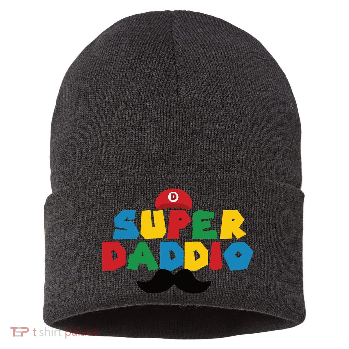 Super Daddio Gamer Dad Moustache Sustainable Knit Beanie