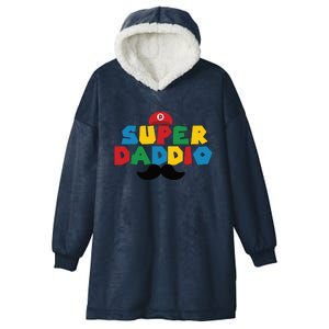 Super Daddio Gamer Dad Moustache Hooded Wearable Blanket